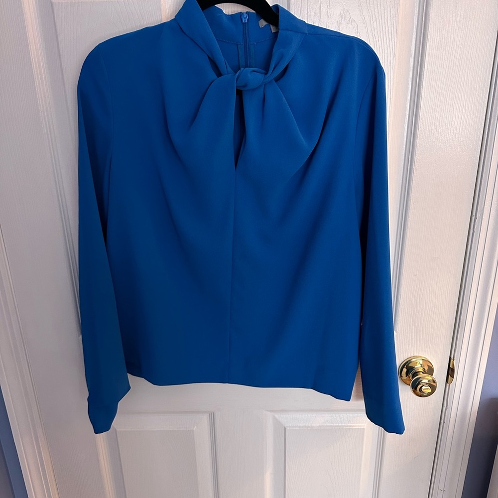 COS Vibrant Blue Blouse with Bow Detail